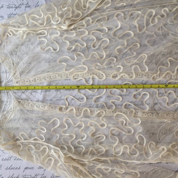 Ladies Lace Beaded Jacket Ivory L/XL Unique Int'l - Picture 6 of 14